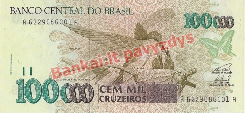 100000 Cruzeirų banknoto priekinė pusė