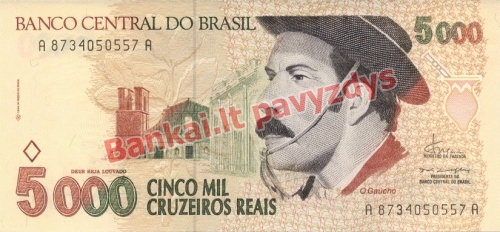 5000 Cruzeiros Reaisų banknoto priekinė pusė