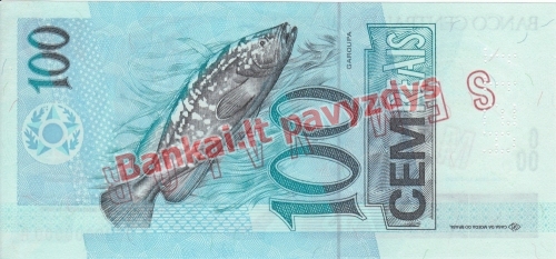 100 Reais banknoto galinė pusė