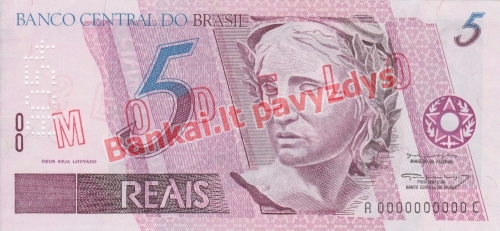 5 Reais banknoto galinė pusė