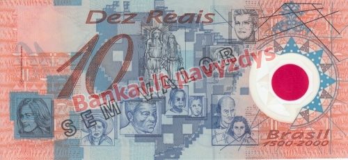 10 Reais banknoto galinė pusė