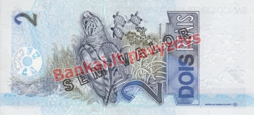 2 Reais banknoto galinė pusė