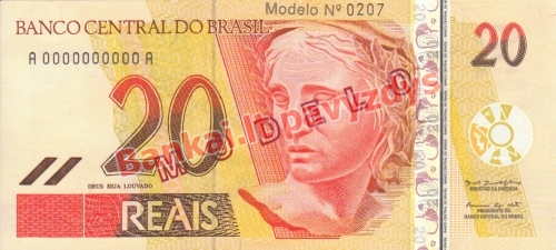 20 Reais banknoto priekinė pusė