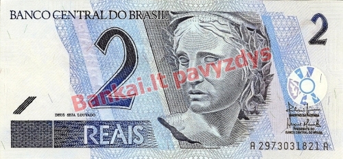 2 Reais banknoto priekinė pusė