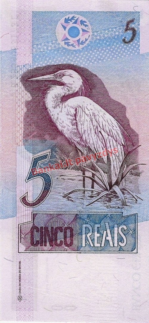 5 Reais banknoto galinė pusė