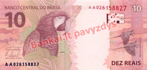 10 Reais banknoto galinė pusė