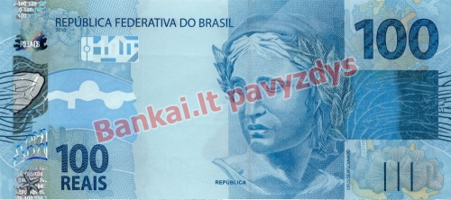 100 Reais banknoto priekinė pusė