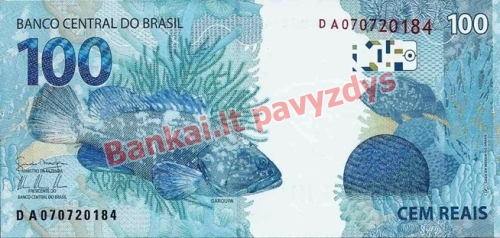 100 Reais banknoto galinė pusė