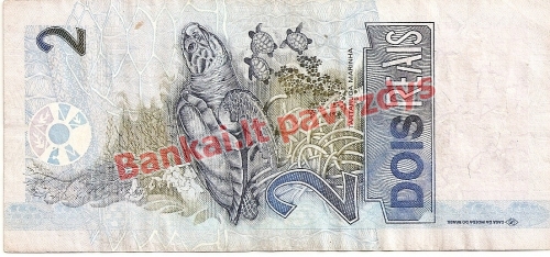 2 Reais banknoto galinė pusė