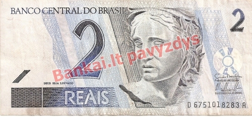 2 Reais banknoto priekinė pusė