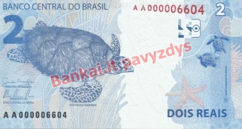 2 Reais banknoto galinė pusė