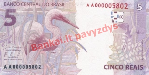 5 Reais banknoto galinė pusė