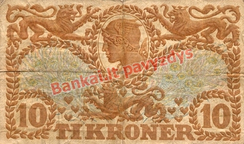 10 Kronų banknoto galinė pusė