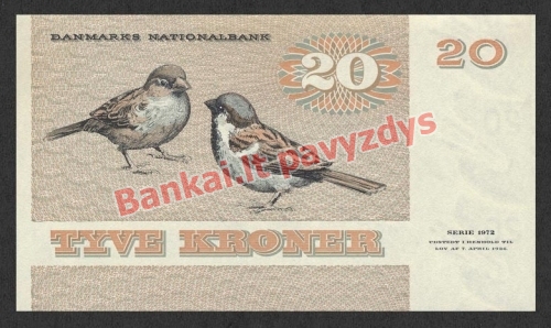 20 Kronų banknoto galinė pusė