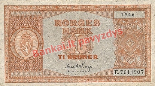 10 Kronų banknoto priekinė pusė