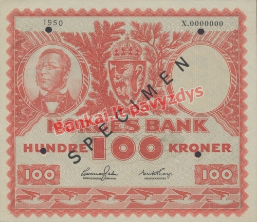 100 Kronų banknoto priekinė pusė