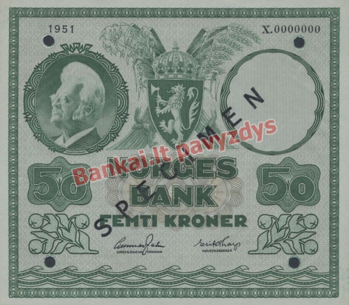 50 Kronų banknoto priekinė pusė