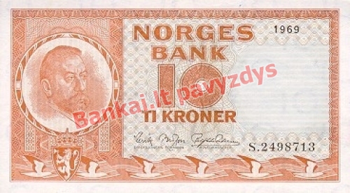 10 Kronų banknoto priekinė pusė