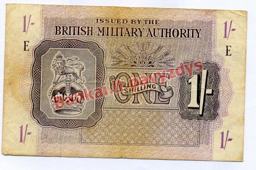 1 Šilingo banknoto priekinė pusė