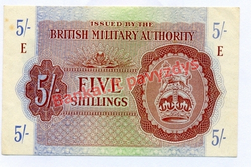 5 Šilingų banknoto priekinė pusė