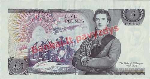 5 Svarų banknoto galinė pusė