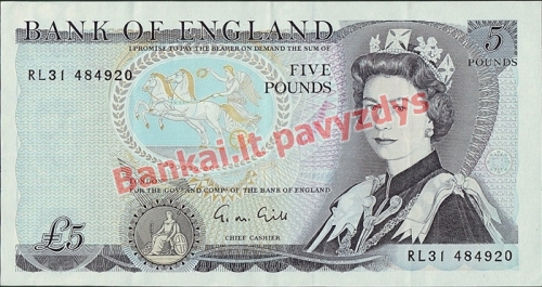 5 Svarų banknoto priekinė pusė