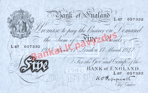 5 Svarų banknoto priekinė pusė