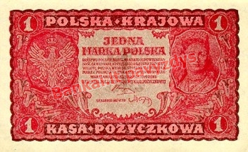 1 Markės banknoto priekinė pusė