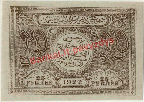 25 Rublių banknoto galinė pusė