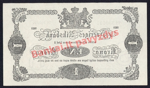 1 Kronos banknoto galinė pusė