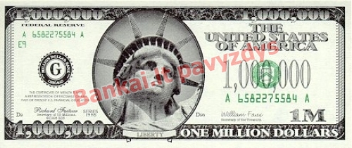 1000000 Dolerių banknoto priekinė pusė