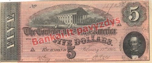 5 Dolerių banknoto priekinė pusė