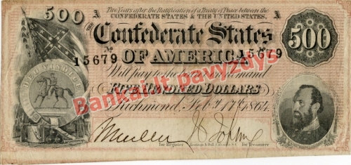 500 Dolerių banknoto priekinė pusė