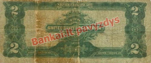 2 Dolerių banknoto galinė pusė