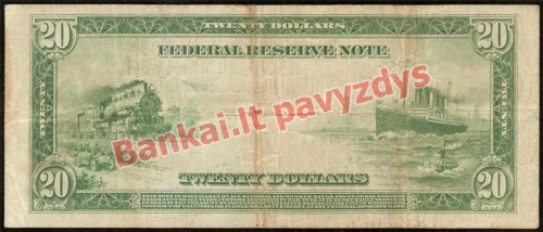 20 Dolerių banknoto galinė pusė