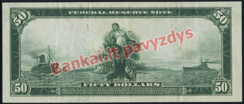 50 Dolerių banknoto galinė pusė