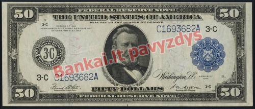 50 Dolerių banknoto priekinė pusė