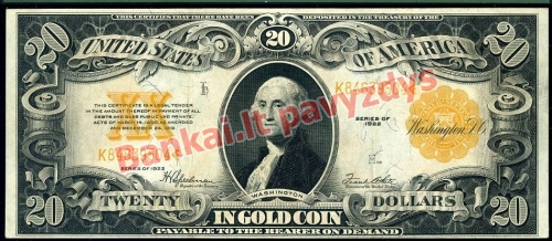 20 Dolerių banknoto priekinė pusė