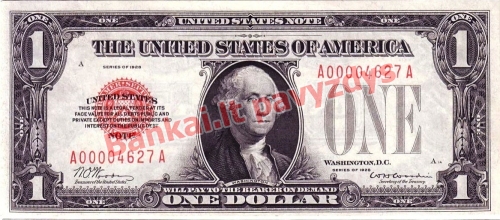 1 Dolerio banknoto priekinė pusė
