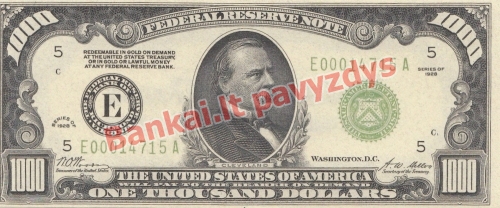 1000 Dolerių banknoto priekinė pusė