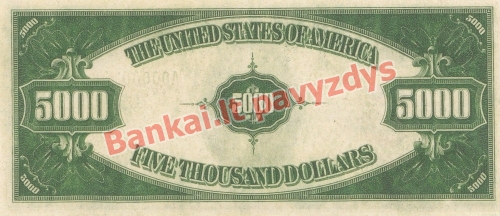 5000 Dolerių banknoto galinė pusė