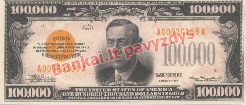 100000 Dolerių banknoto priekinė pusė