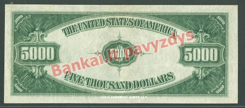 5000 Dolerių banknoto galinė pusė