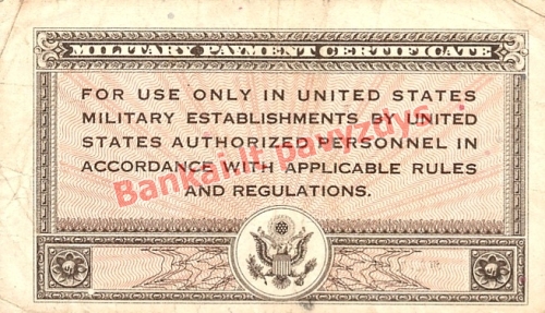 1 Dolerio banknoto galinė pusė