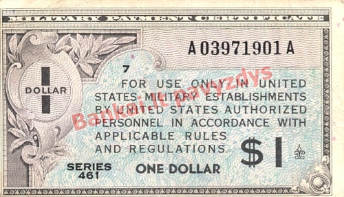 1 Dolerio banknoto priekinė pusė