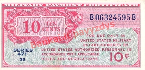 10 Centų banknoto priekinė pusė