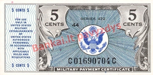 5 Centų banknoto priekinė pusė