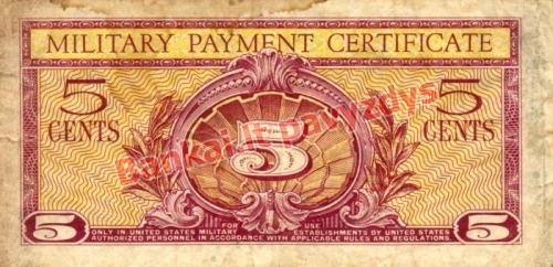 5 Centų banknoto galinė pusė