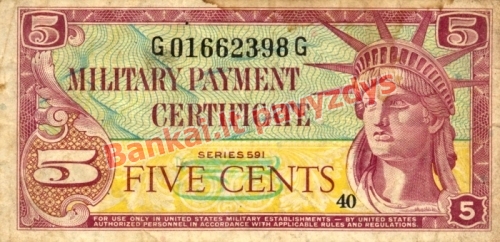 5 Centų banknoto priekinė pusė