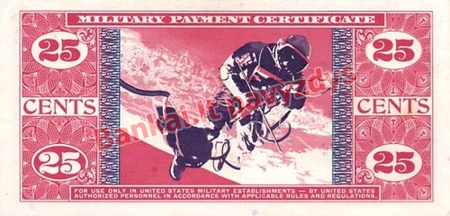 25 Centų banknoto galinė pusė